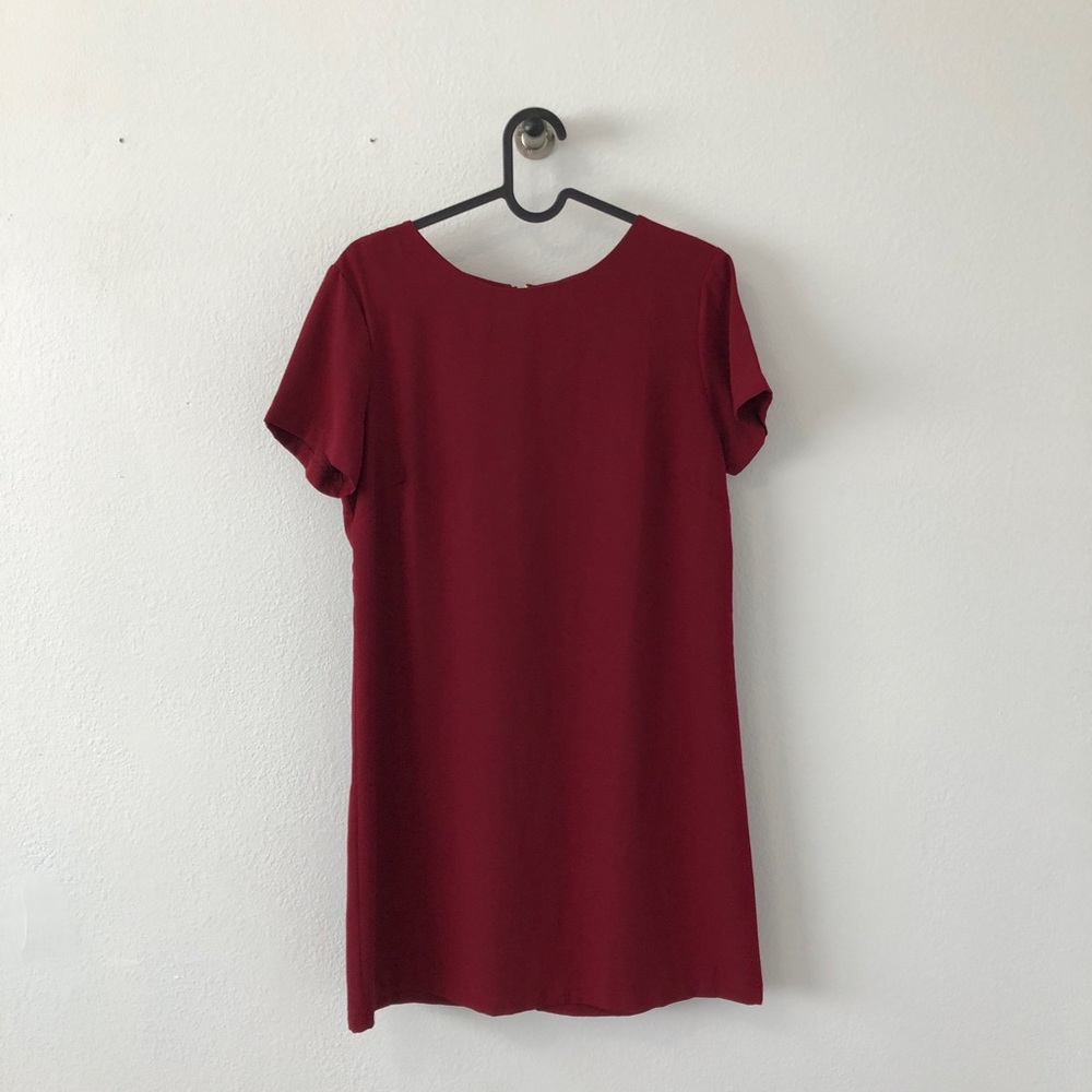 Lulu’s Red Shift Dress Short Sleeve Pink
